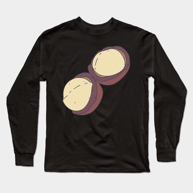 Macadamia - Hard Shell - Nutritionist Fruit Long Sleeve T-Shirt by DeWinnes